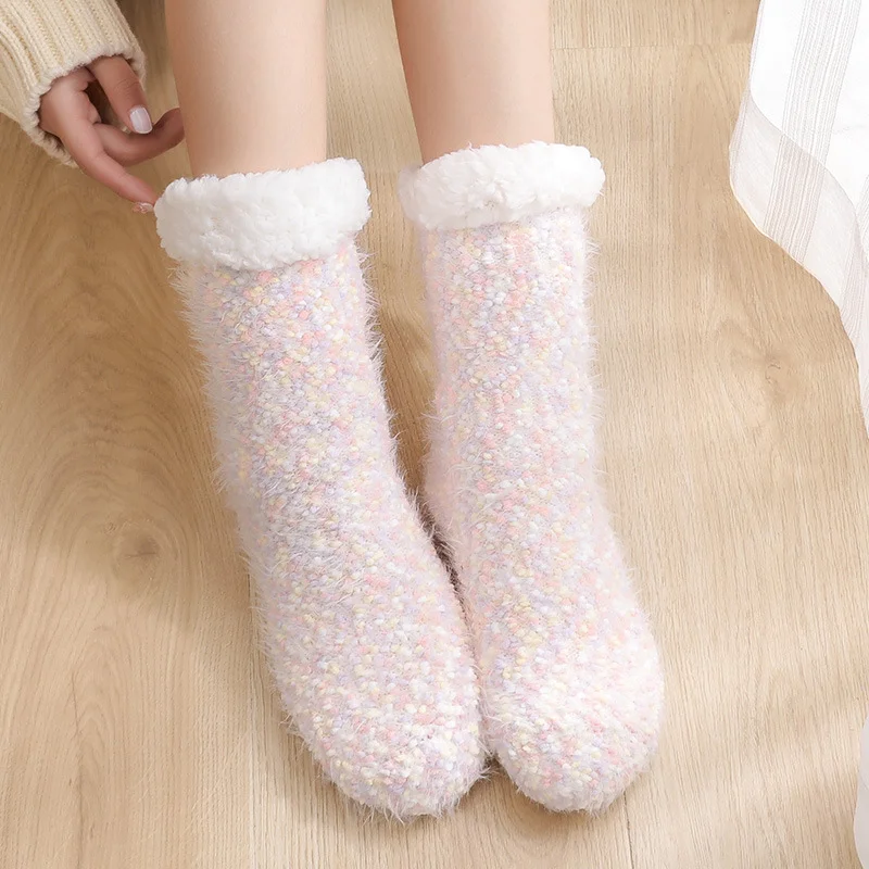 Letclo™ New Home Warmth Thickened Plus Velvet Socks Slippers letclo Letclo