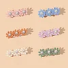 6PCS Lovely Pearls Handmade Knitting Flowers Hair Pins