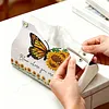 Monarch Butterfly DIY PULeather Diamond Painting Tissue Box for Adults Beginners Large Size Diamond Art Paper Storage Holder for Living Room Bedroom Bathroom Table Decor