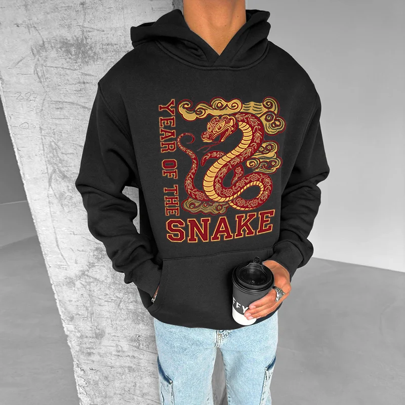 Year Of The Snake Printed Men's Hoodie