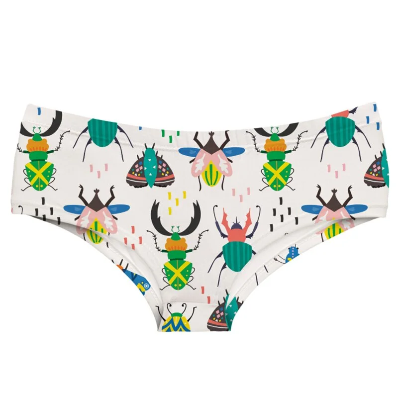 Milk Silk Panties Girls Creative Print Lingerie Women Elastic Breathable Brief Underpant трусы Cozy Underwear трусы женские