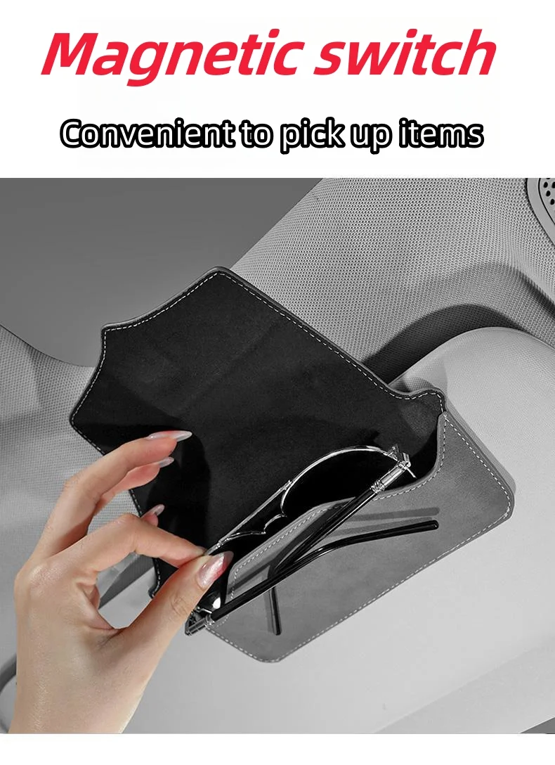 Suede Leather Car Glasses Case