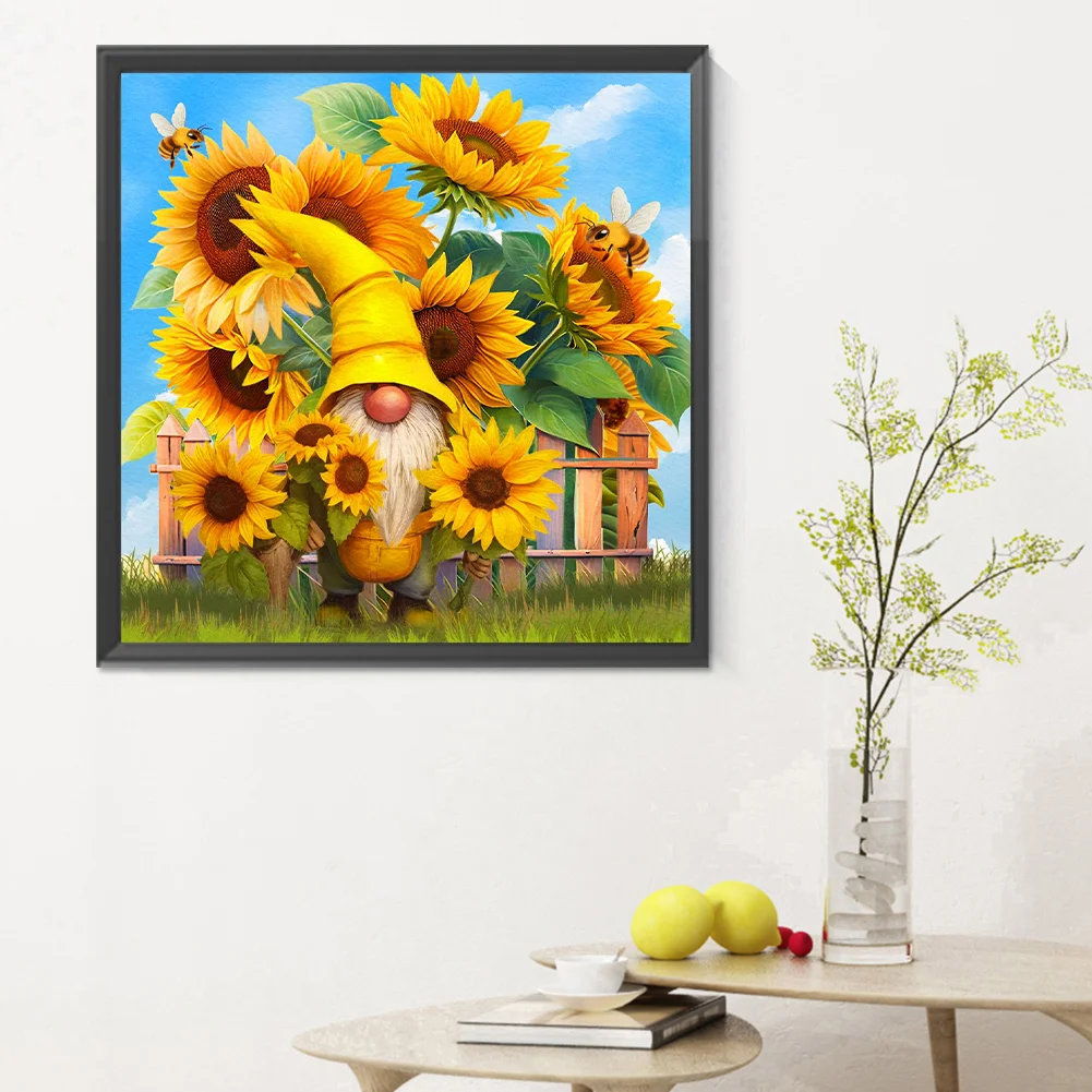 Diamond Painting - Full Round Drill - Sunflower Gnome(Canvas|30*30cm)