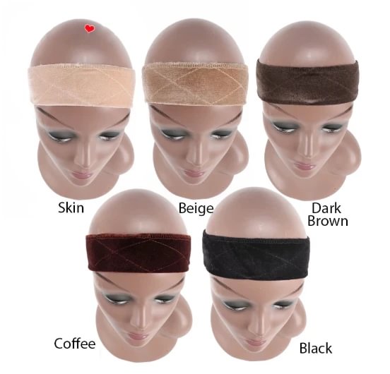 flexible velvet adjustable wig grip headband