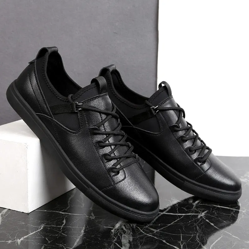 Mens Genuine Leather Casual Shoes Tenis Footwear for Men Fashion Skateboard Autumn Boots Male Flats Slip on Man Loafers Shoe