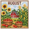 Stamped Cross Stitch Kit for Adults August Sunflower 14CT 40x40cm tapestrymarket