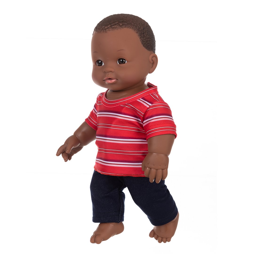 12inch African American Boy Doll with Red Casual sport Tees 30CM Vinyl ...
