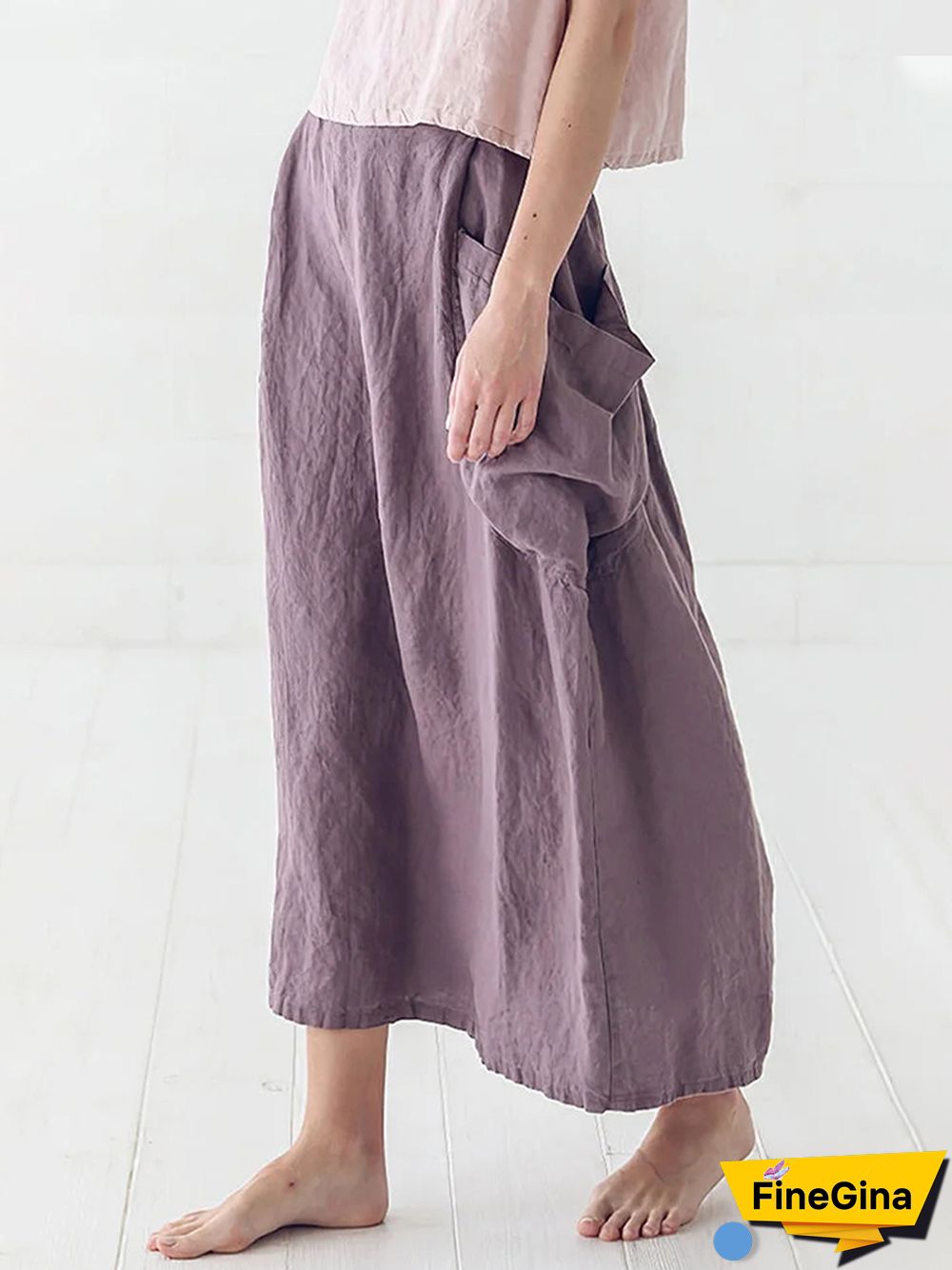 Marina Linen Elastic Waist Skirt