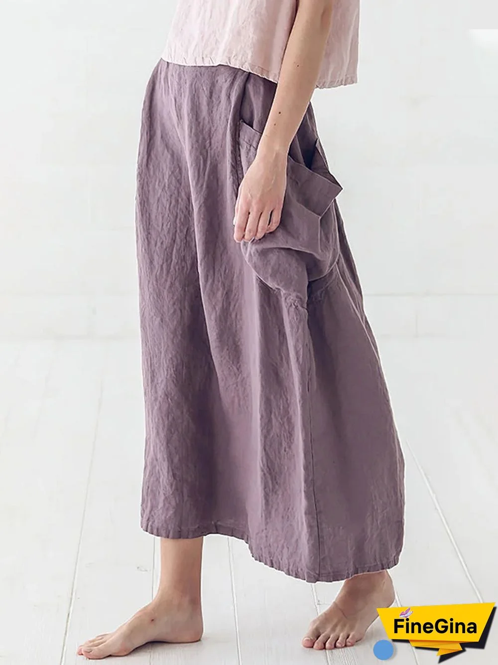 Marina Linen Elastic Waist Skirt