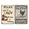 2pcs - Funny Chicken Lady - Vintage Metal Signs(8*12Inch/12*16Inch) - Chicken