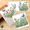 6Pcs Diamond Painting Flourishing Butterfly Greeting Card Set with Envelopes for Birthdays Thanksgiving & Special Occasion