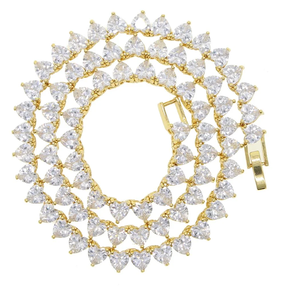 6MM Iced Out Bling Heart Tennis Choker Necklace-VESSFUL
