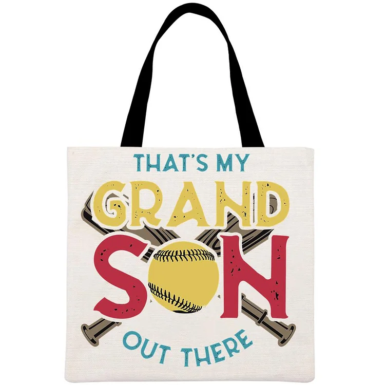 That's my grand son out there Printed Linen Bag-Annaletters