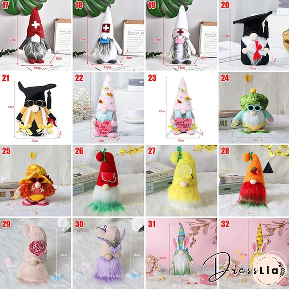 58Styles Elf Doll Ornament Gnomes Dwarf Wedding Decor Rudolph Faceless Plush Doll Swedish Tomte Dwarf