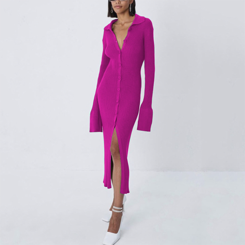 Y2k Bodycon Dress Sweater Sexy Knitted Green 2021 Women Midi Split V Neck Long Sleeve Casual Club Autumn Winter Party Dresses