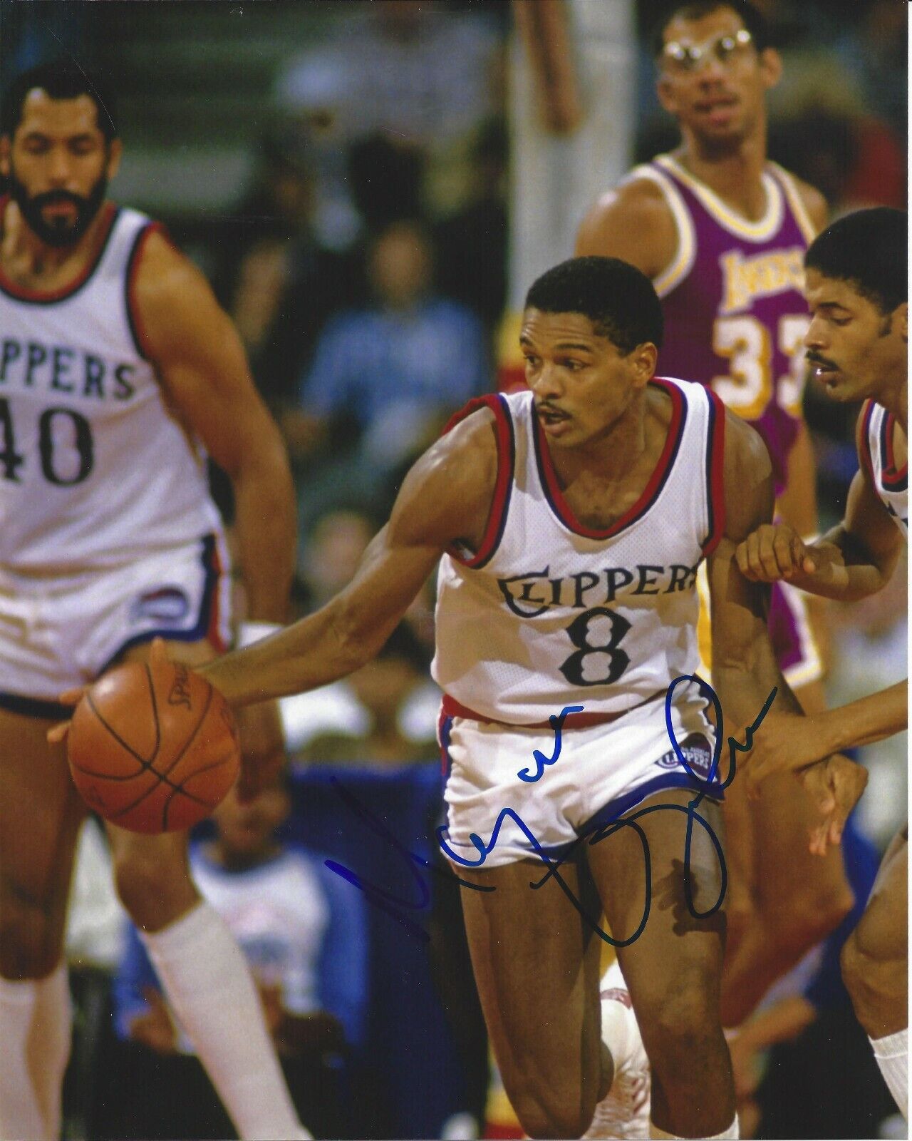 Marques Johnson Autographed 8x10 Los Angeles ClippersB295