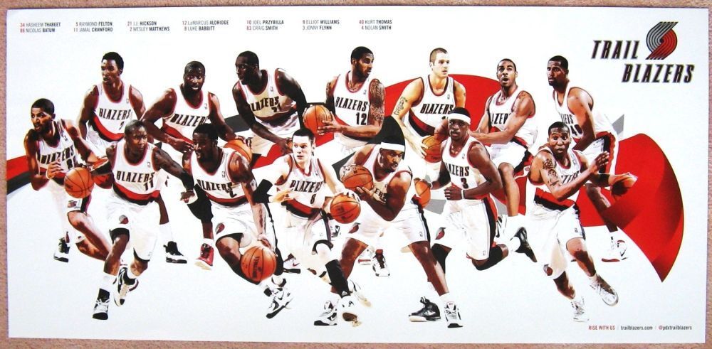 Portland Trailblazers 2011-12 TEAM POSTER Game Handout Blazers LaMarcus Aldridge