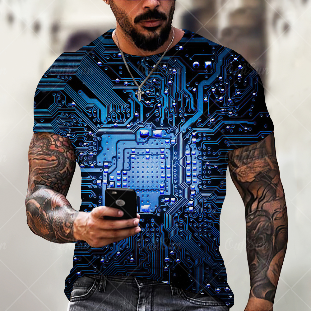 

Electronic Chip - 3D Printed Men T Shirt, Xl, 501 Original