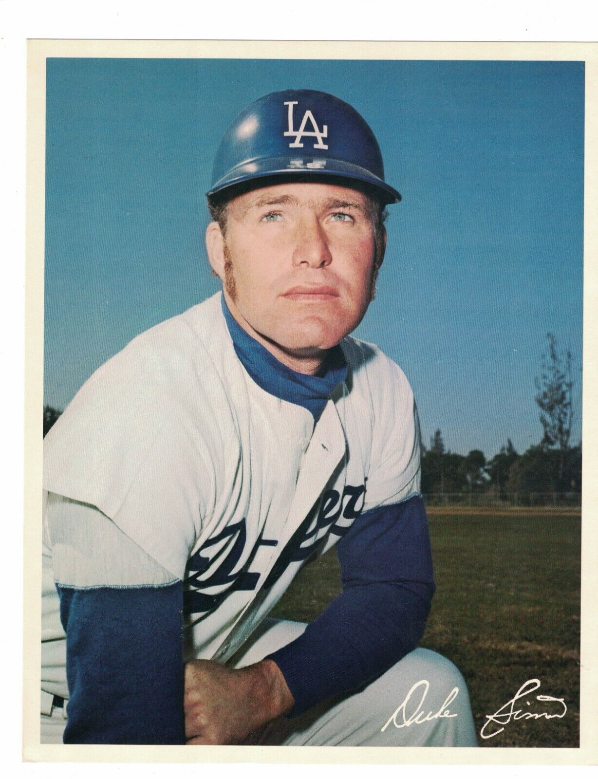 Duke Sims Los Angeles Dodgers Team Issue 8x10 Baseball Photo Poster painting RH