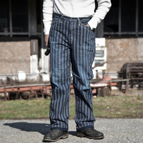 striped work trousers