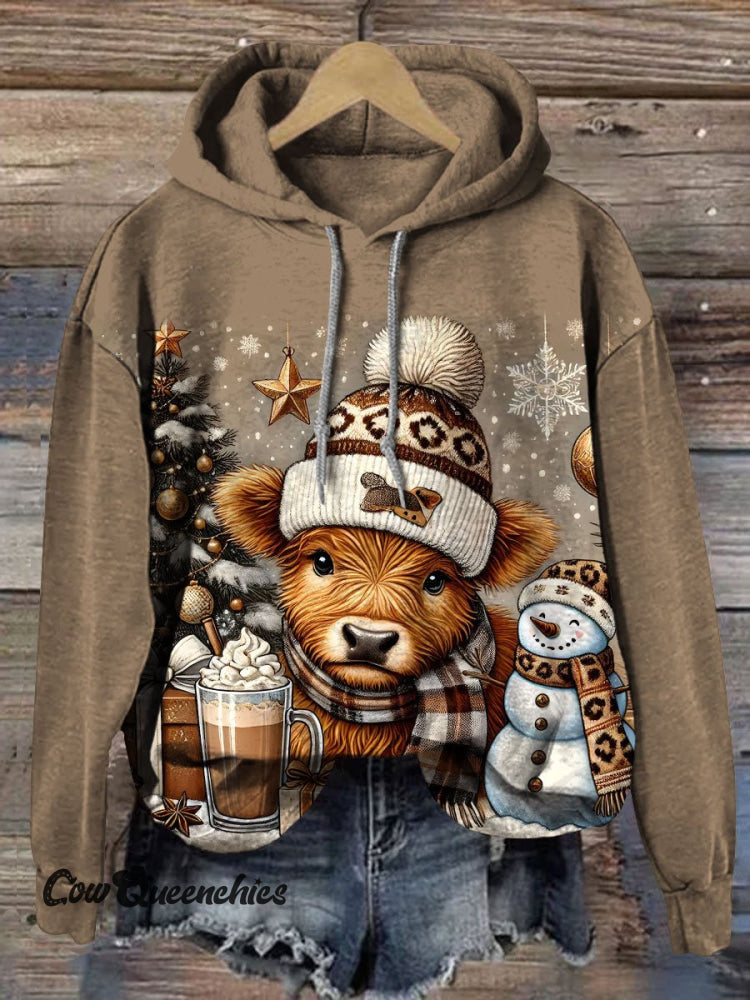 West Highland Cow Printed Casual Hoodie Sweatshirt Multicolor / S
