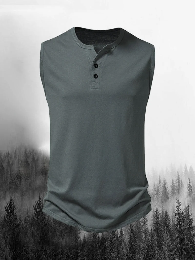 Men's Classic Henry Collar Sleeveless Vest in  mildstyles