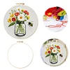 Glass Bottle Flowers-DIY Embroidery Kit with Pattern Cotton Threads Needles Hoop 28x28cm tapestrymarket