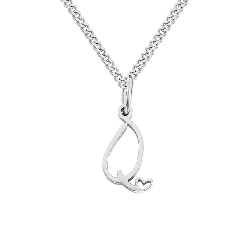 Stainless Steel Minimalist Plating Letter Solid Color Pendant Necklace