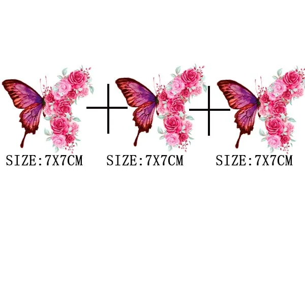 Beautiful Butterfly Thermal Sticker On T-shirt DIY Washable Iron On Hoodies Funny Design On Clothes Patches Appliqued Decoration