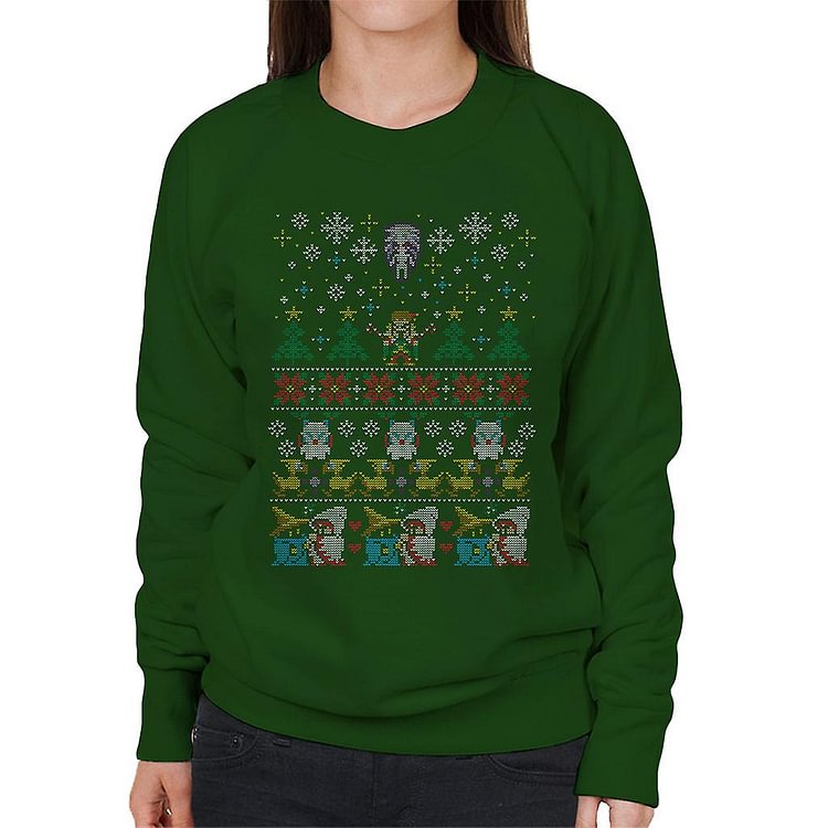 Final Fantasy Winter Mage Christmas Knit Pattern Women's Sweatshirt
