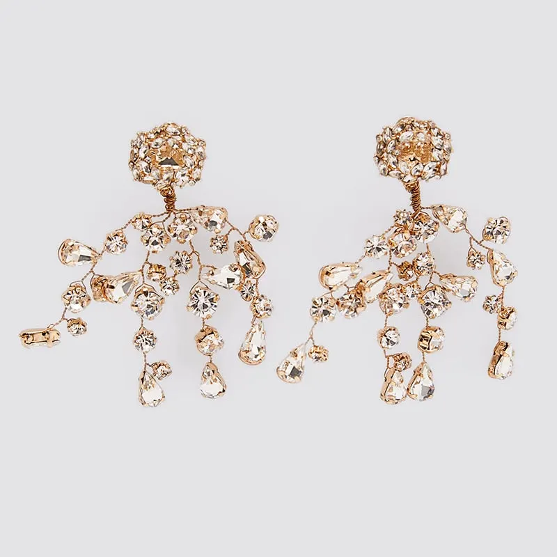 Dvacaman 2020 New Fashion Irregular Ceramic Pendant Earrings Women Vintage Handmade Resin/Wood/Metal Long Drop Earrings Jewelry