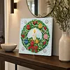 Framed Christmas Wreath - DIY Button Art Painting Kit for Creativity DIY Pearl Dot Crafts for Gift Home Wall Decor 30*30CM