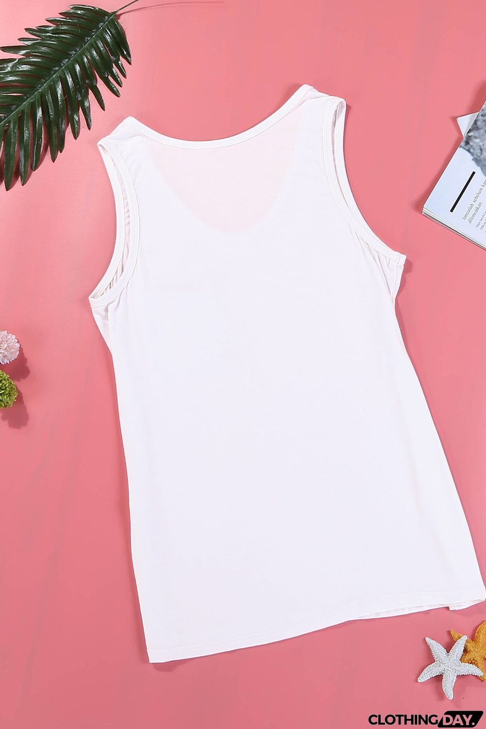 Casual Women Tank Top with Multicolor Pocket