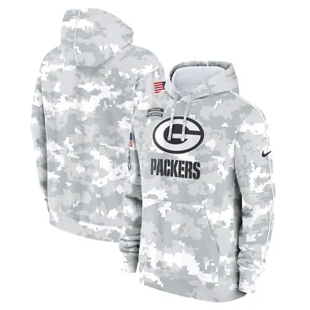 Men's Green Bay Packers  Arctic Camo 2024 Salute To Service Big &amp; Tall Club Fleece Pullover Hoodie