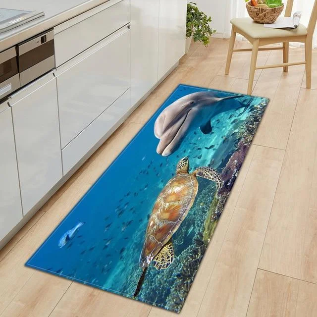 Modern Kitchen Mat Long Strip Bedroom Entrance Doormat 3D Pattern Home Floor Decoration Living Room Carpet Bathroom Non-Slip Rug-2