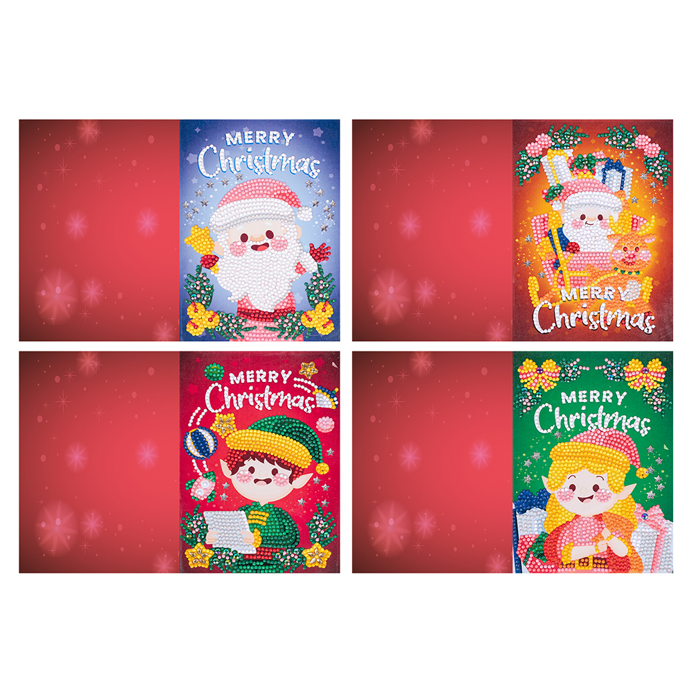 

4pcs Christmas - 5D DIY Craft Greeting Card, 501 Original
