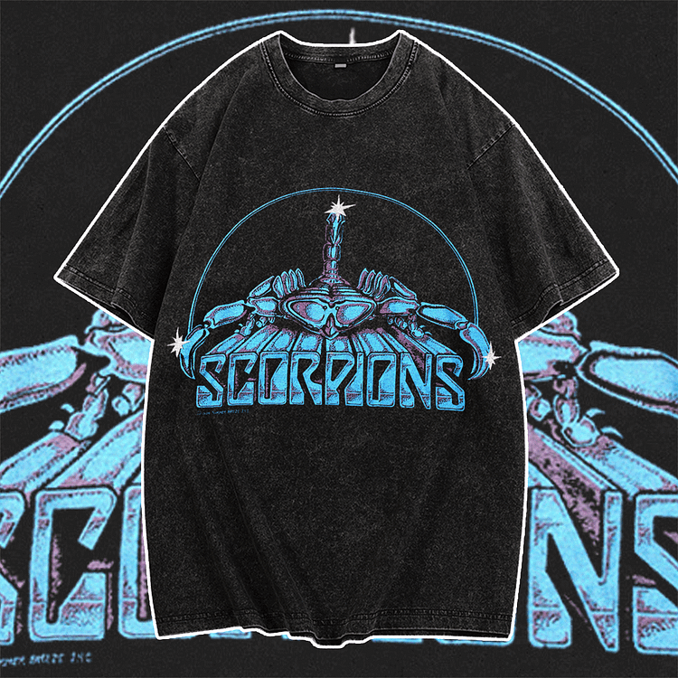 Davidhawaii100% Cotton Casual Retro Trend Street Rock Scorpion Double-Sided T-Shirt - 100% Cotton