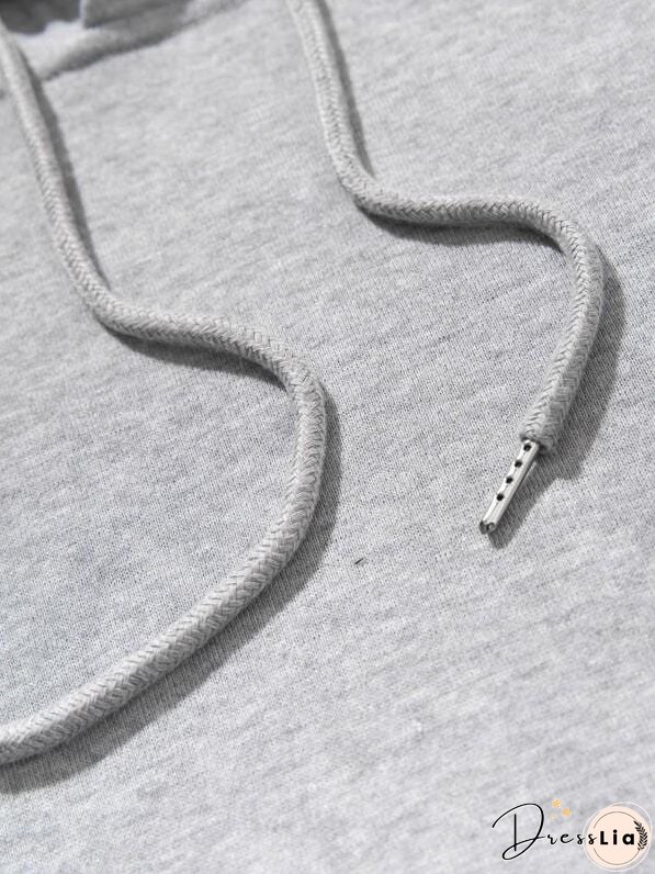 Kangaroo Pocket Drawstring Hoodie for Women