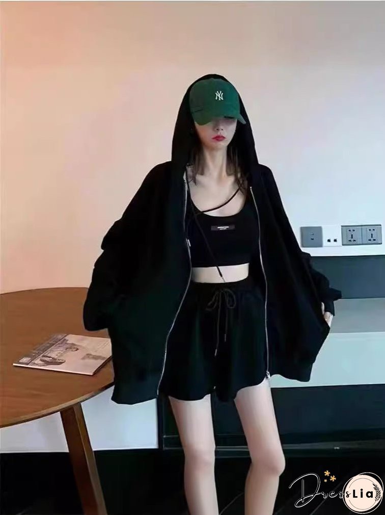 Women's Fashion Leisure Fitness Running Three-piece Sports Suits