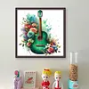 Guitar Flower-Partial 11CT Stamped Cross Stitch Bead Embroidery 36*36cm/14.17*14.17in tapestrymarket