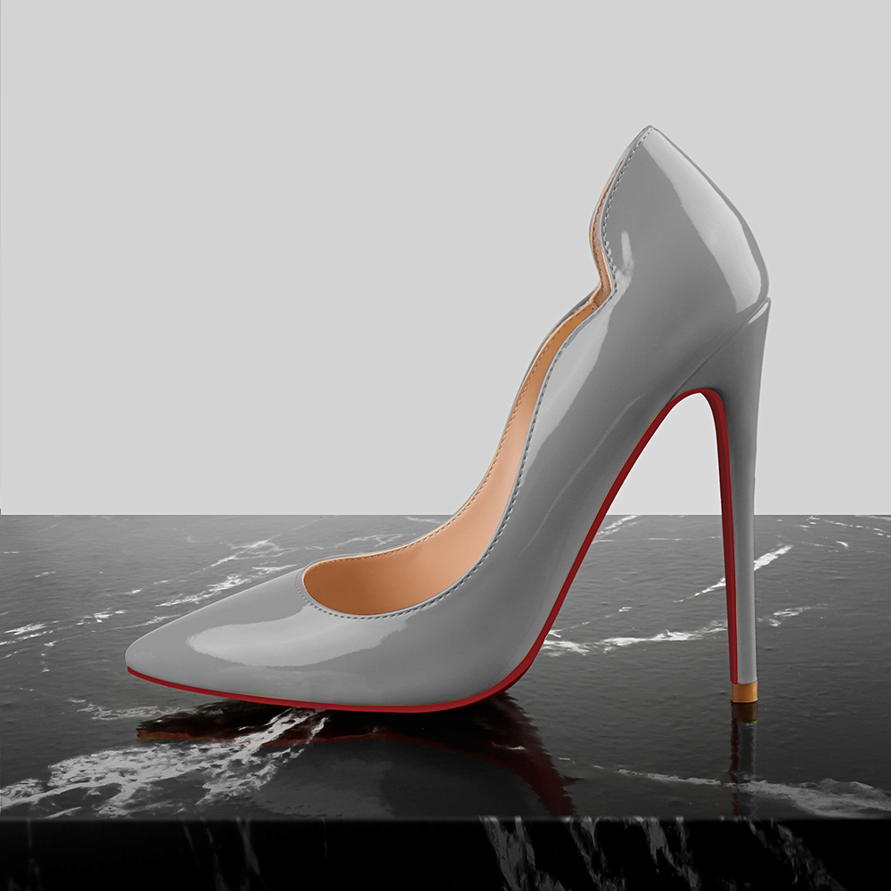 120mm/4.72 Inch Women's High Heels Party Stilettos Patent Leather Red Bottom Pumps
