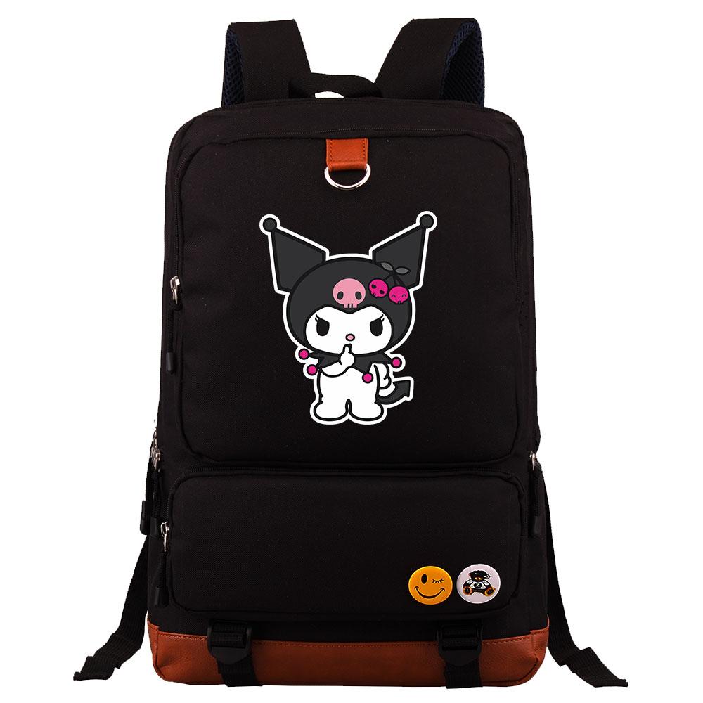 Mayoulove Kuromi Backpack Lightweight Design with Multiple Pockets for School Use-Mayoulove