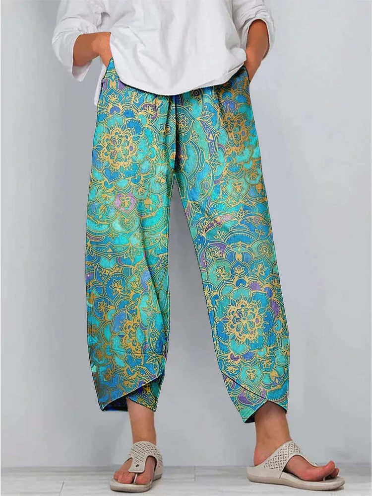 UR Women Ethnic Style Printed Crop Pants