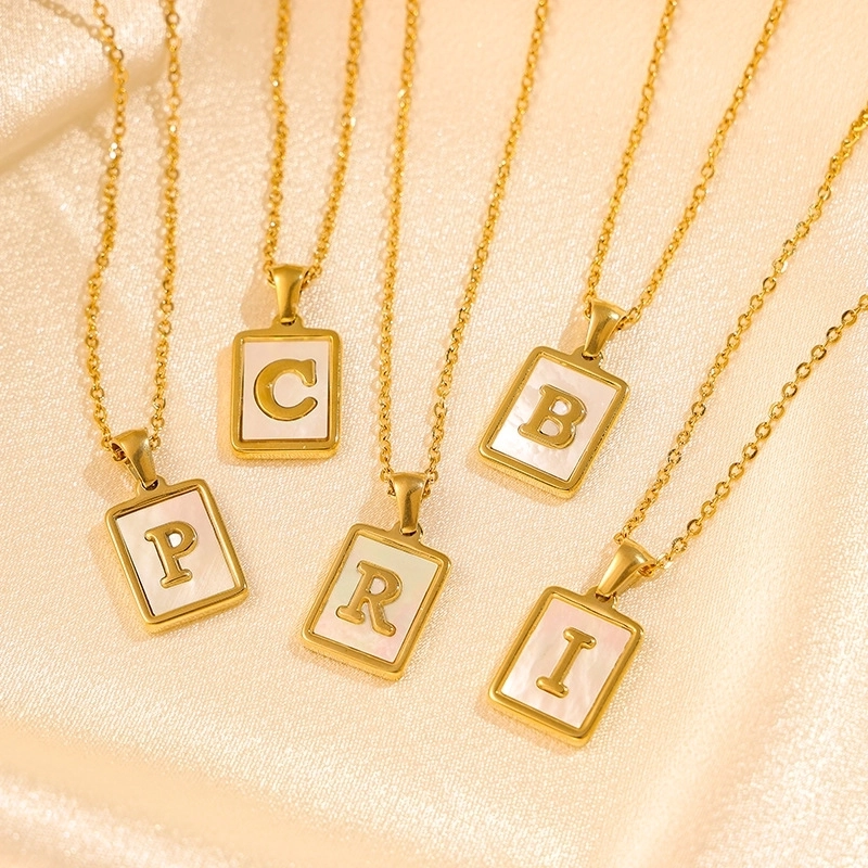 Basic Modern Style Classic Style Letter Titanium Steel Fritillary Plating Pendant Necklace