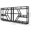 [US Local Warehouse] Metal Wall Mounted Wine Rack 3-Tier with Glass Holder for Kitchen Home Black