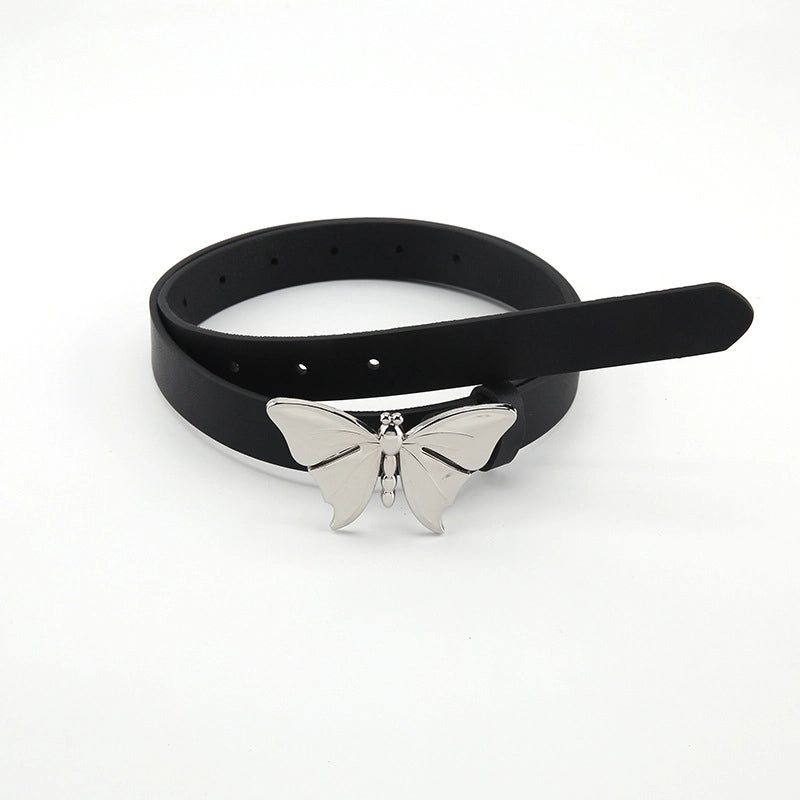 Minimalist Butterfly Pu Leather Alloy Women's Leather Belts