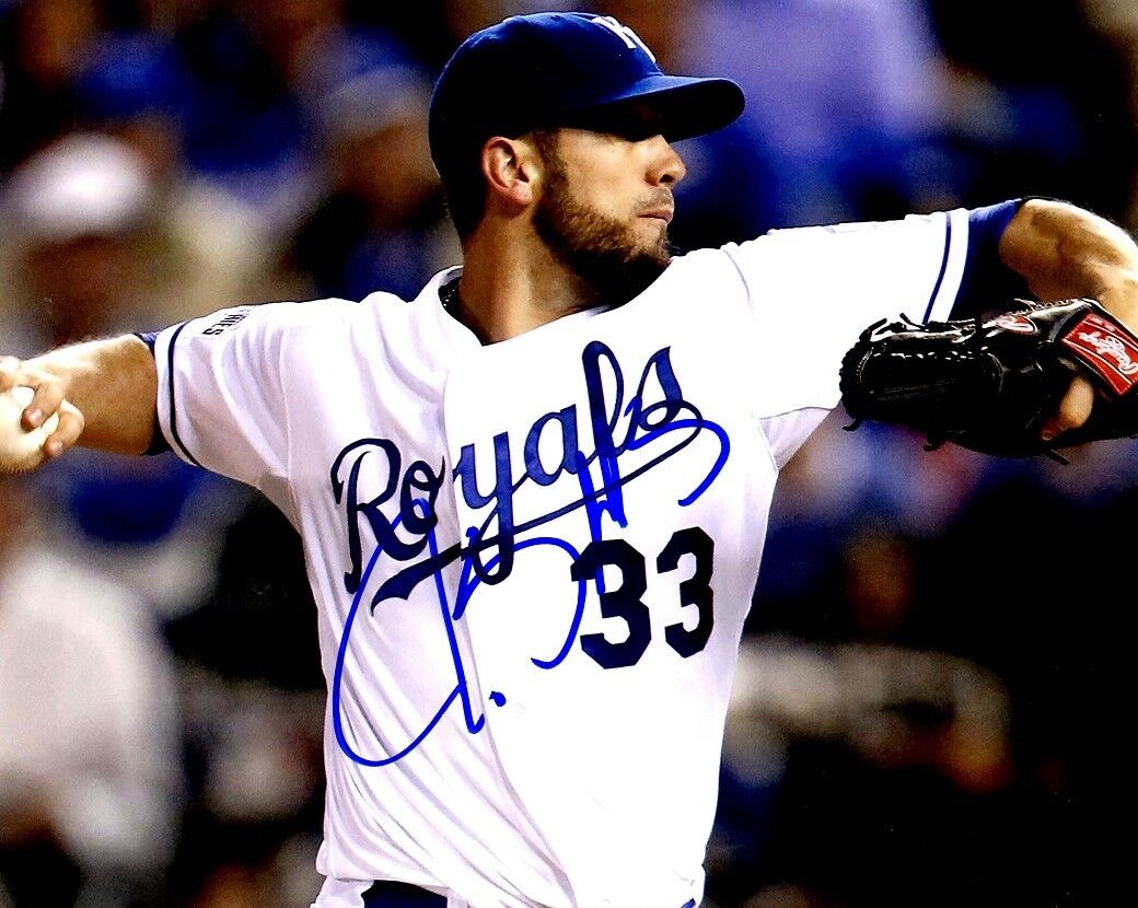 Signed 8x10 JAMES SHIELDS Kansas City Royals Autographed Photo Poster painting - COA