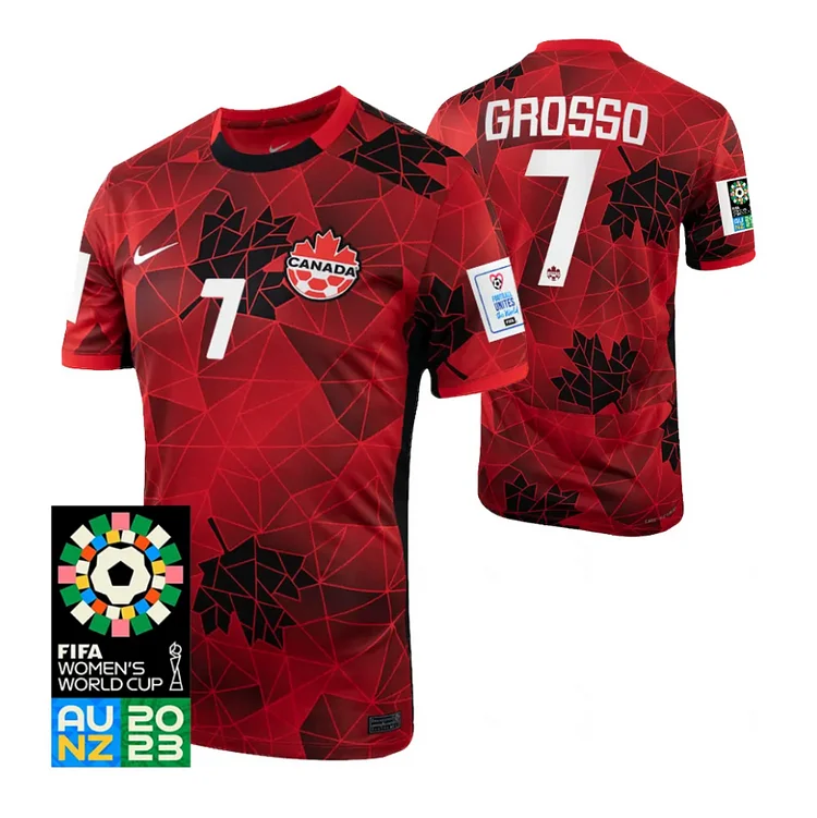 Canada Julia Grosso 7 Men's Home Shirt Kit World Cup 2023