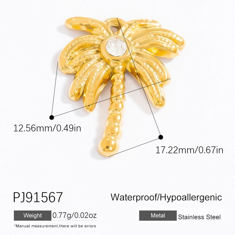 1 Piece 304 Stainless Steel Heart Shape Flower Butterfly Pendant Jewelry Accessories