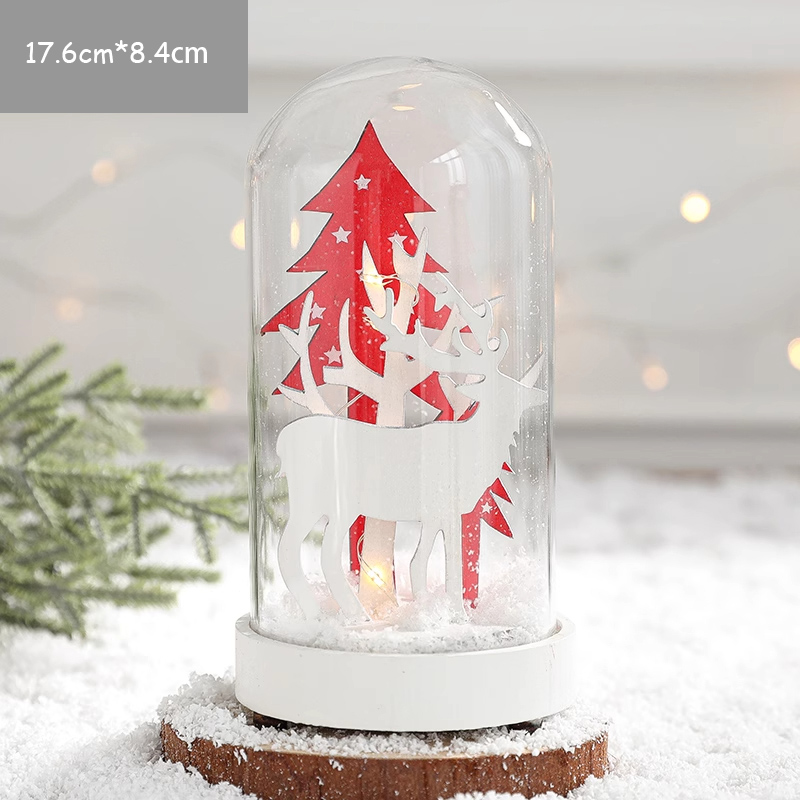 Journalsay Nordic Snow Scene Reindeer Christmas Tree Night Light Ornaments